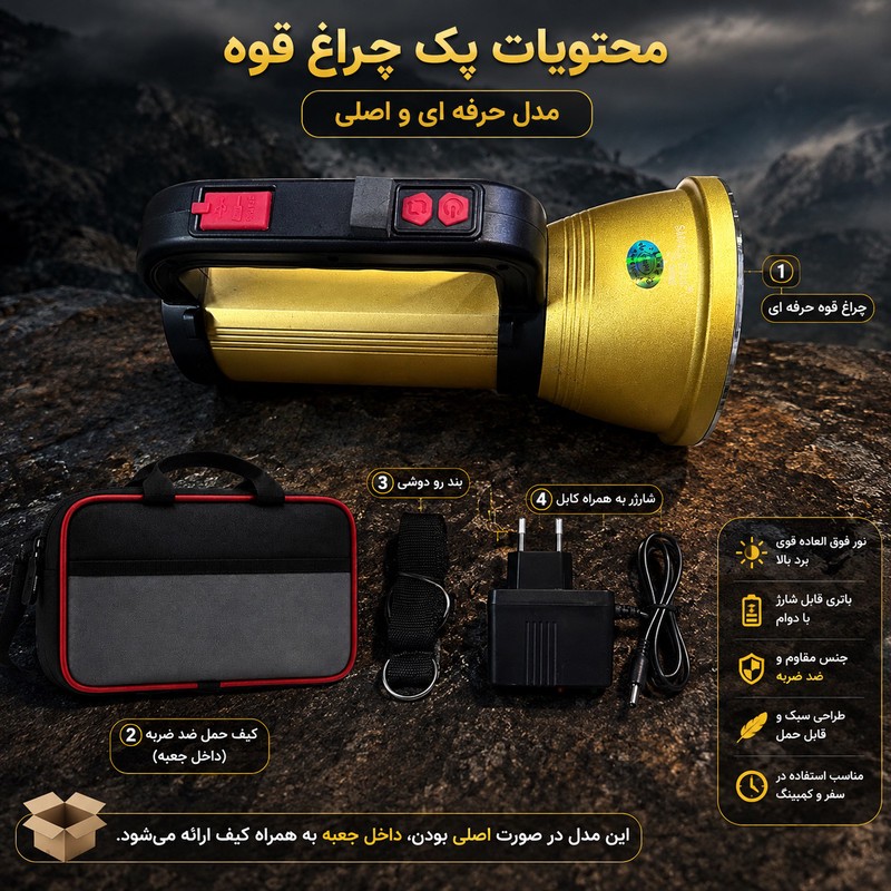 نورافکن دستی اسمال سان مدل کیف دار ZY-050 با نور مهتابی