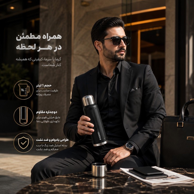 فلاسک مدل 2000 گنجایش 1 لیتر