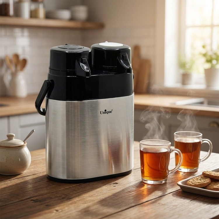 فلاسک دوقلو یونیک مدل استیل کد 9060 گنجایش 1.6 لیتر