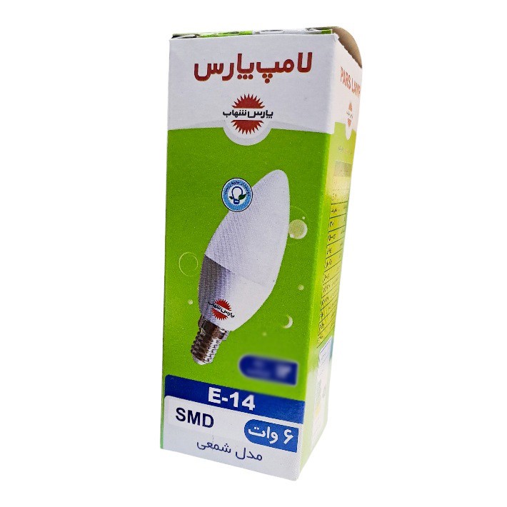 لامپ اس ام دی 6 وات پارس شهاب مدل بادامی مات پایه E14 مجموعه 12 عددی