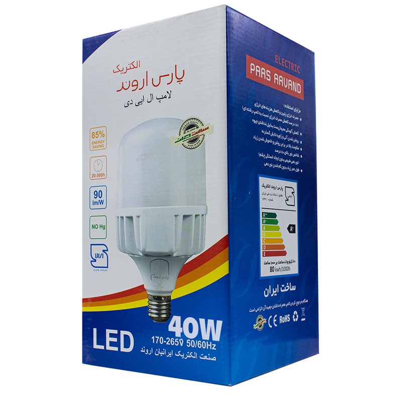 لامپ 40وات پارس اروند الکتریک کد PA-DNH40W پایه E27