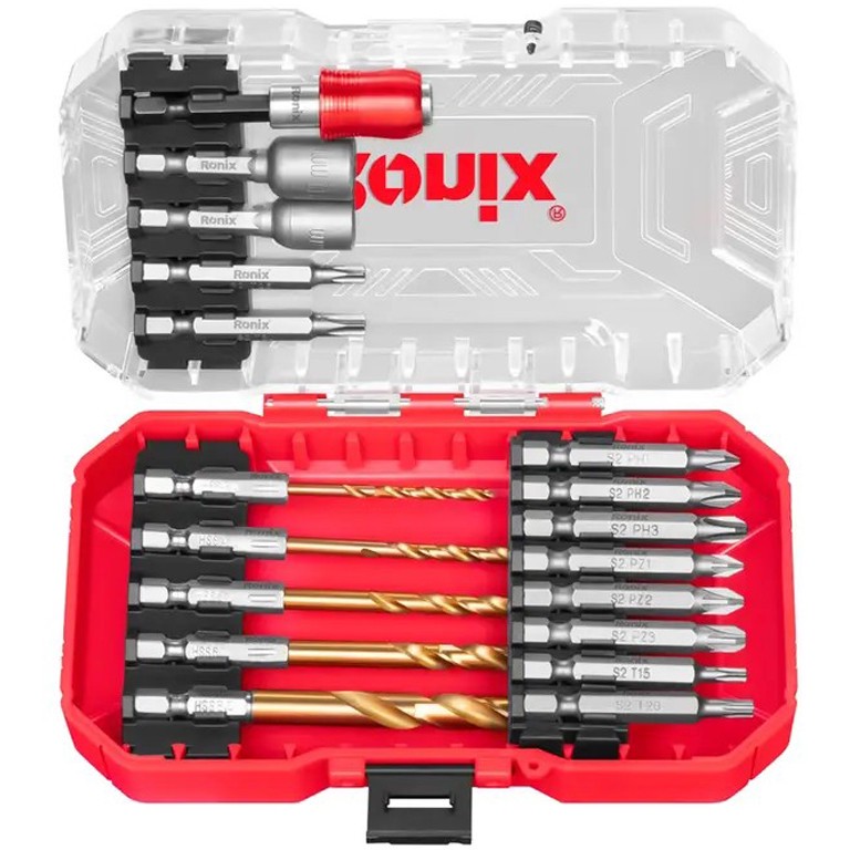 مته و سری پیچ گوشتی رونیکس مدل CRV5453.Steel مجموعه 18 عددی