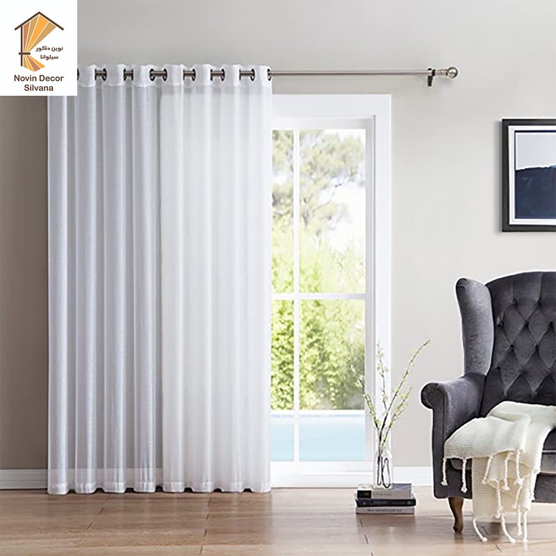 پرده پانچ نوین دکور سیلوانا مدل حریر 3 سایز 280x300 سانتیمتر