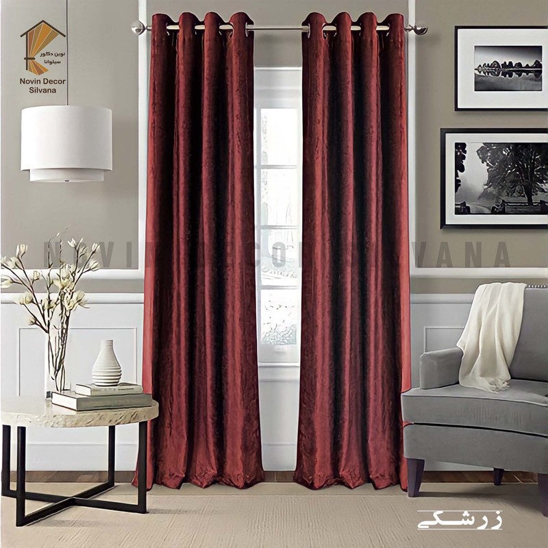 پرده نوین دکور سیلوانا مدل مخمل شانل 280 سایز 280x280 سانتیمتر