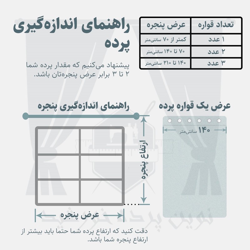 پرده نوین پرده خورشید مدل کتان سایز 140230 سانتی متر