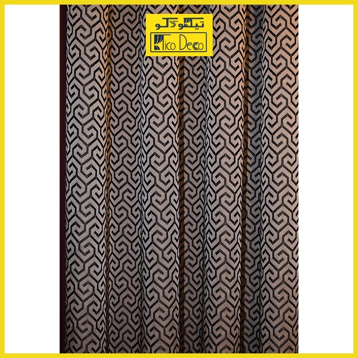 پرده پانچ تیکو دکو مدل ساتن ژاکارت طرحدار ابریشم بافت دار سایز 280x140 سانتیمتر