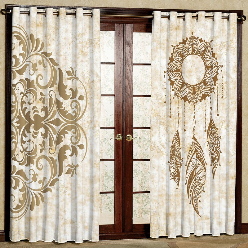 پرده مدل مکرومه و طرح دار هازان پانچی کد 1236a سایز 140x200 سانتی متر