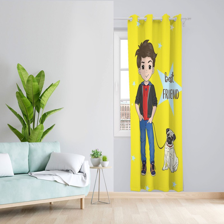 پرده مدل اتاق کودک مخمل پانچی طرح پسرانه کد 4694 سایز 140x280 سانتی متر