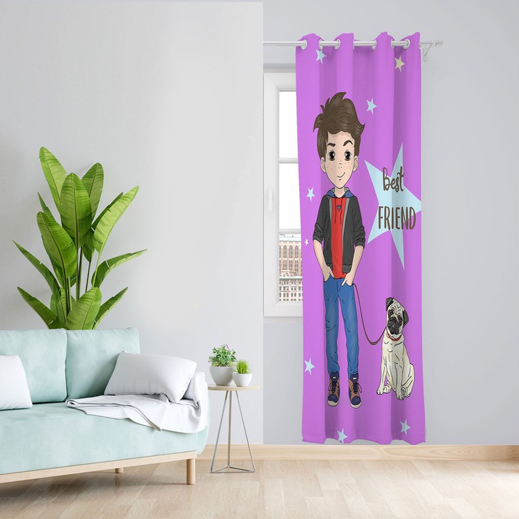 پرده مدل اتاق کودک مخمل پانچی طرح پسرانه کد 4694 سایز 140x280 سانتی متر