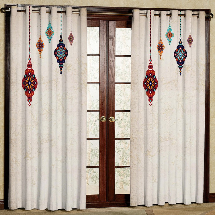 پرده مدل آویز فانوس هازان پانچی کد 1065 سایز 140x200 سانتی متر