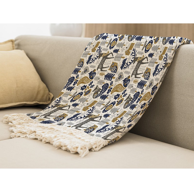 شال مبل بارمان دکور طرح کریسمس کد 33 سایز 98x180 سانتی متر