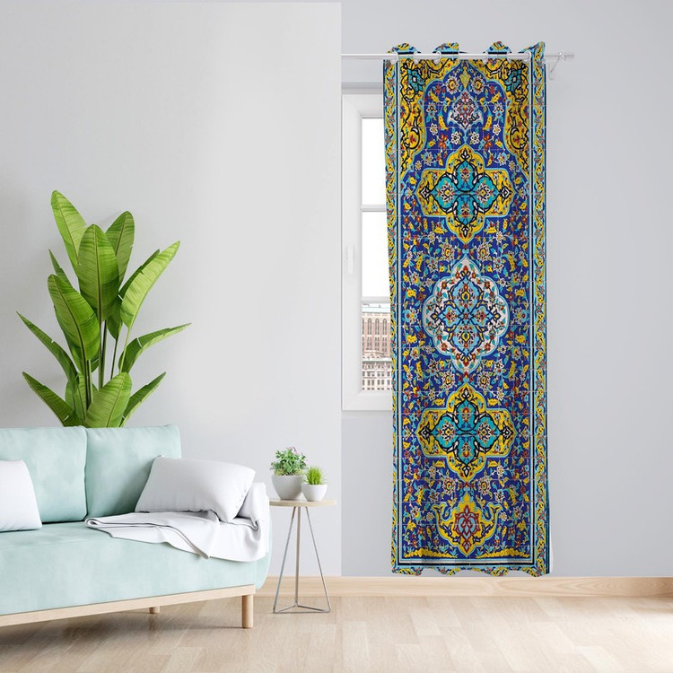 پرده طرح سنتی مدل مخمل پانچی کد 1391 z سایز 140x200 سانتی متر