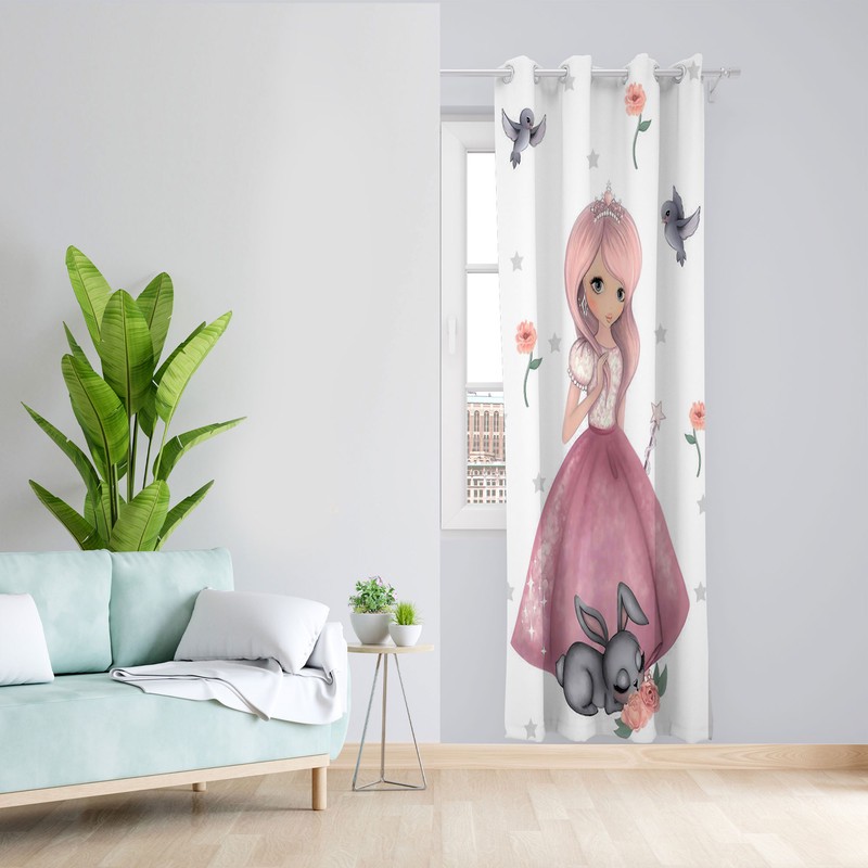 پرده مدل اتاق دخترانه مخمل پانچی کد 4700 سایز 140x200 سانتی متر