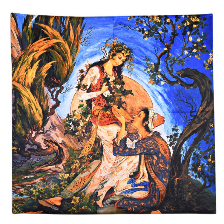 رومیزی مدل مخمل طرح لیلی مجنون کد 90