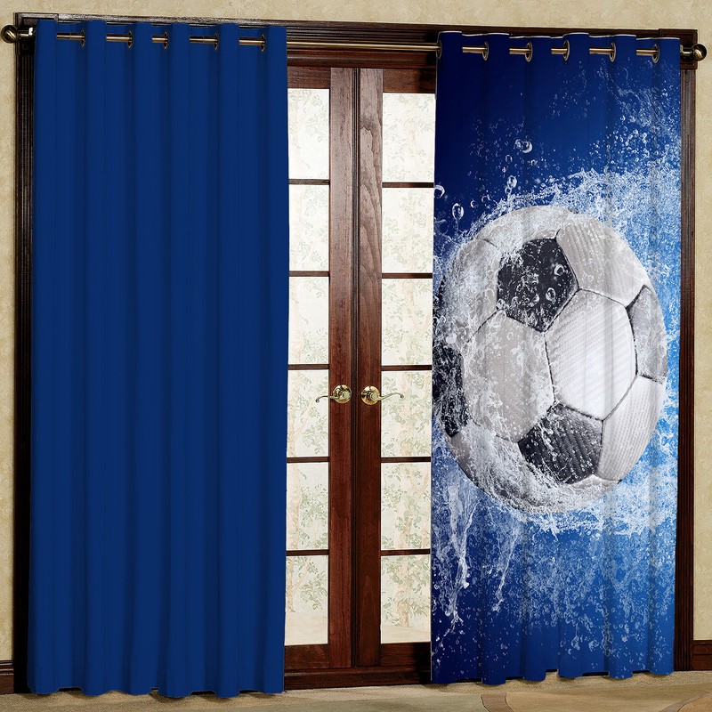 پرده مدل فوتبالی هازان پانچی کد 4763a سایز 140x200 سانتی متر