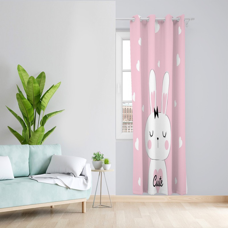 پرده طرح خرگوش مدل مخمل پانچی کد L 1747 Z سایز 140x200 سانتی متر