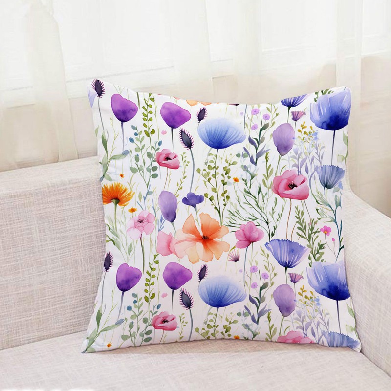 کوسن مدل گل و برگ آبرنگی کد 290