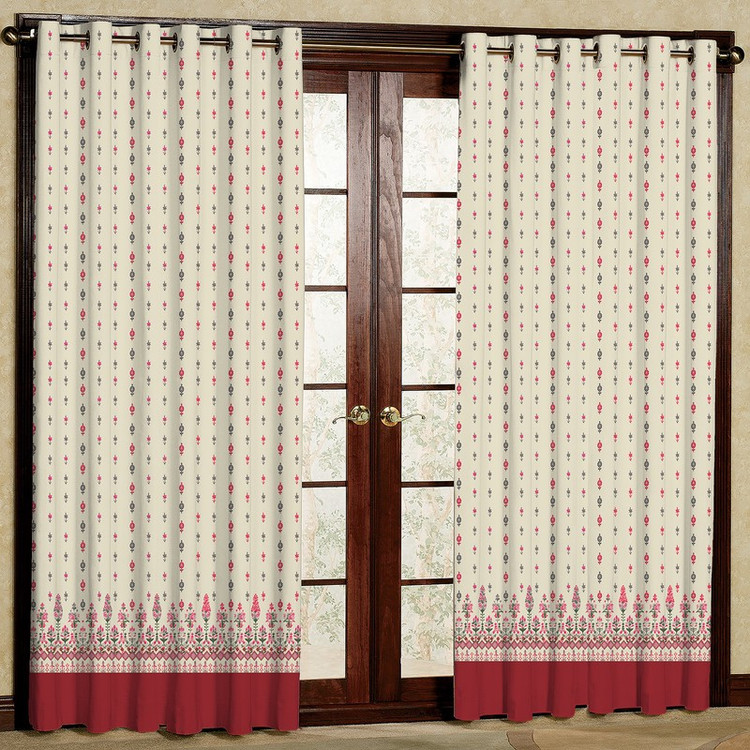 پرده بارمان دکور طرح آرشیدا مدل مخمل پانچی کد 5727 W سایز 140x280 سانتی متر