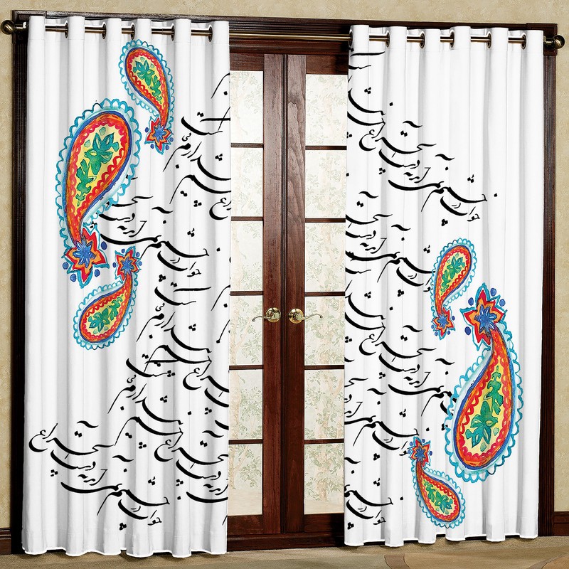 پرده مدل بته جقه و شعر مخمل پانچی کد 1363 سایز 200x140 سانتی متر