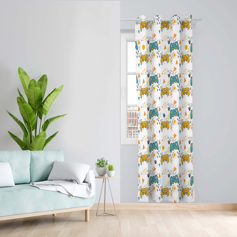پرده طرح بازی مدل مخمل پانچی کد 5081 z سایز 140x200 سانتی متر