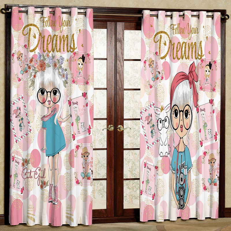 پرده مدل دختر مخمل پانچی کد 1258 سایز 140x280 سانتی متر