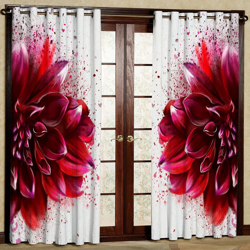 پرده مدل گل دار مخمل پانچی کد 4423 سایز 200x140 سانتی متر