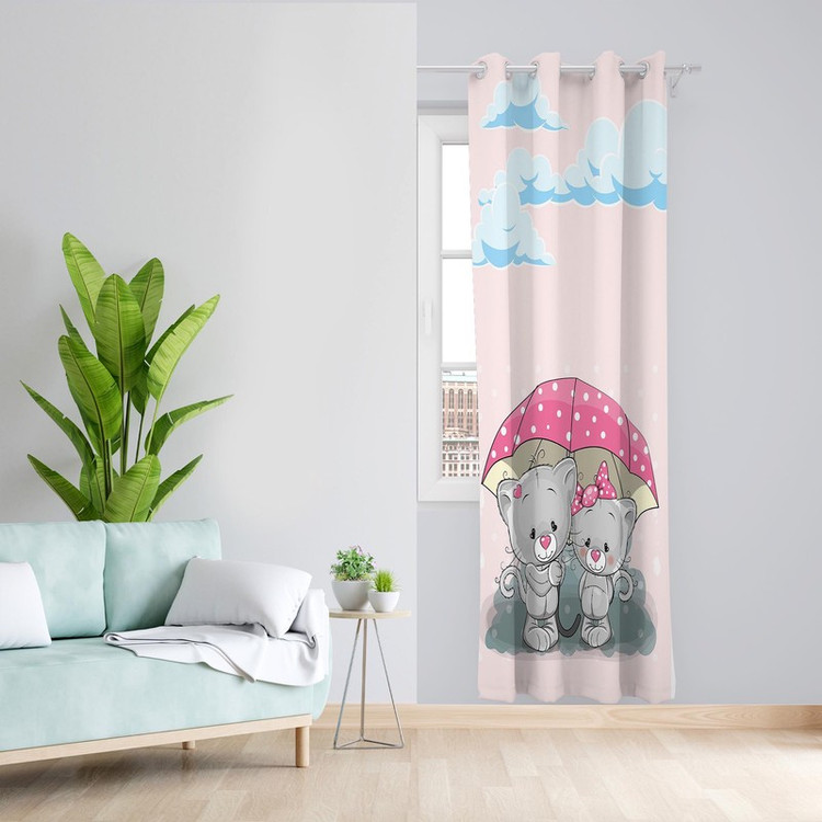 پرده طرح کودک girl مدل مخمل پانچی کد 1386 z سایز 140x200 سانتی متر