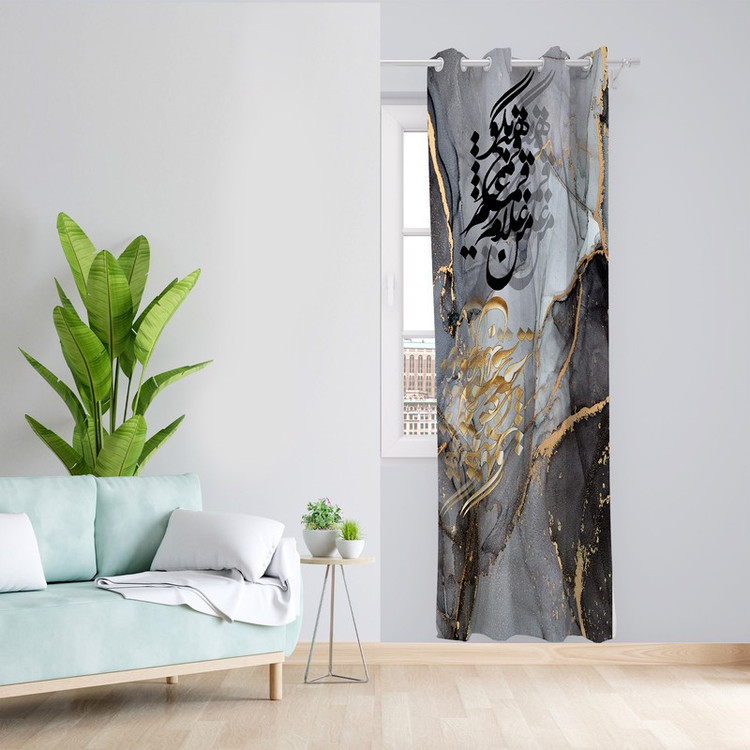 پرده طرح سنگی مدل مخمل پانچی کد 1811 z سایز 140x200 سانتی متر
