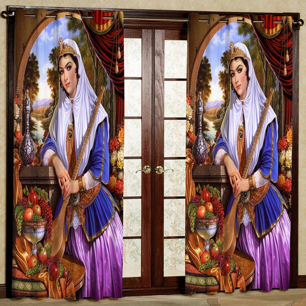 پرده مدل چاپی هازان پانچی کد 443 سایز 200x140 سانتی متر