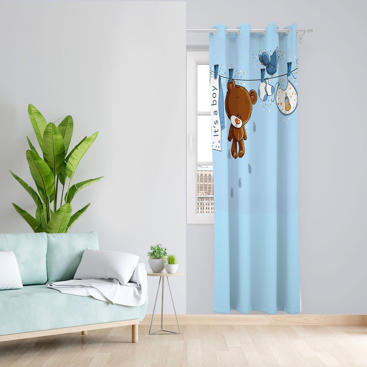 پرده مدل اتاق کودک پسرانه مخمل پانچی کد 1024 سایز 140x200 سانتی متر