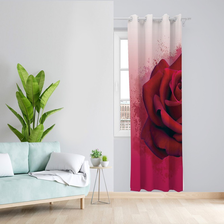 پرده طرح گل مدل مخمل پانچی کد L 293 Z سایز 140x200 سانتی متر