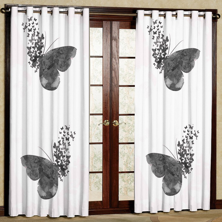 پرده مدل پروانه مخمل پانچی کد 1371L سایز 140x280 سانتی متر