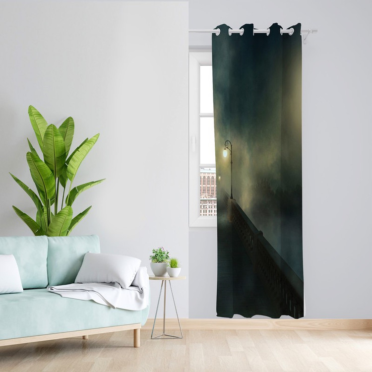 پرده طرح شب مدل مخمل پانچی کد 2393 z سایز 140x200 سانتی متر