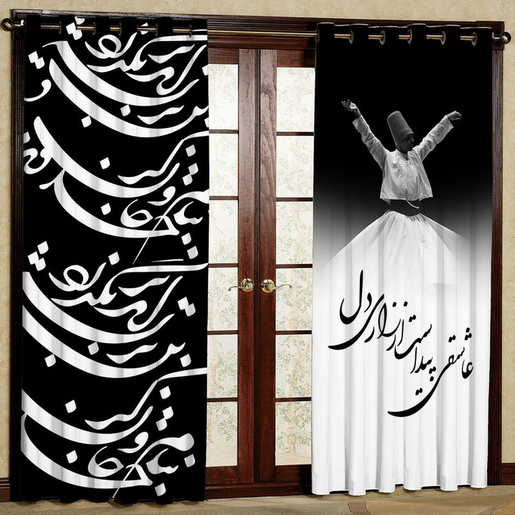 پرده مدل مخمل پانچی طرح خطی کد 4761T2 سایز 200x140 سانتی متر