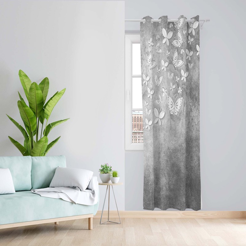 پرده طرح پروانه مدل مخمل پانچی کد 5391L z سایز 140x200 سانتی متر