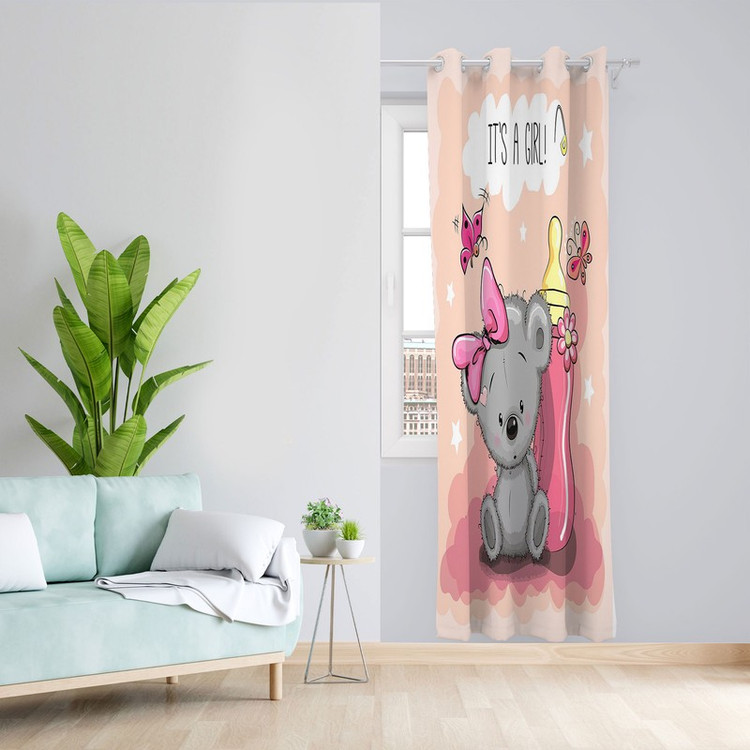 پرده مدل خرس مخمل پانچی کد 1283 سایز 140x280 سانتی متر