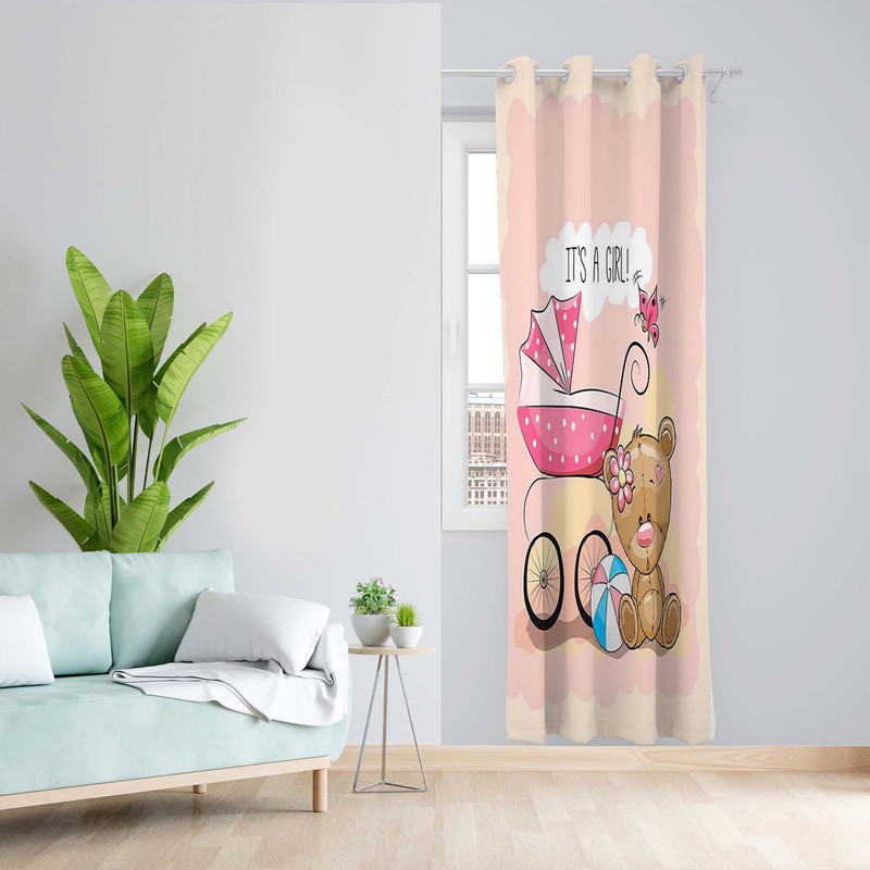 پرده طرح کودک مدل مخمل پانچی کد 4972 z سایز 140x200 سانتی متر