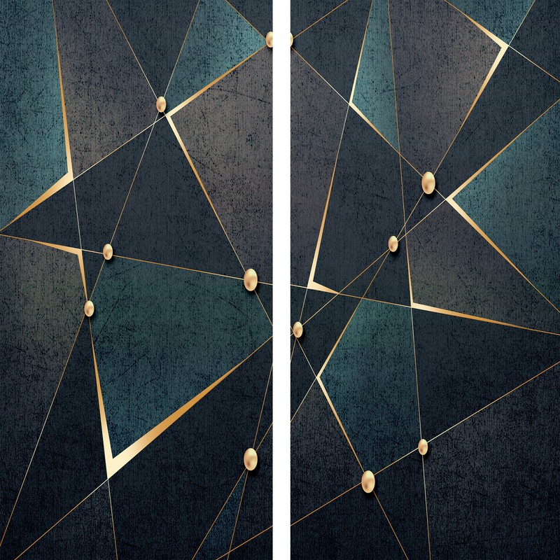 پرده مدل هندسی سایز 280x145 سانتی متر