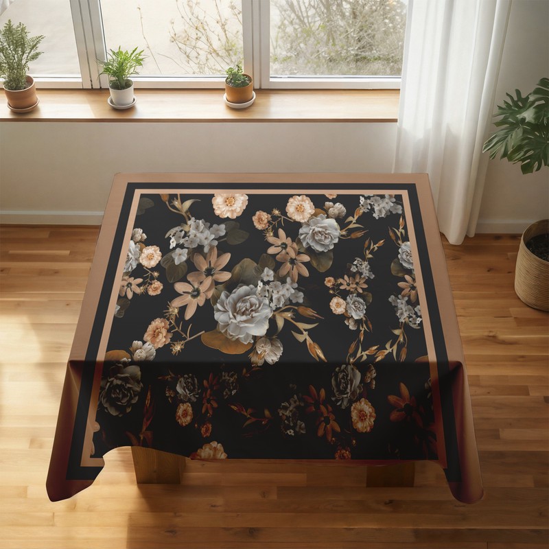 رومیزی ریحانلوکس مدل گلدار کد RH117 سایز 97x97 سانتیمتر