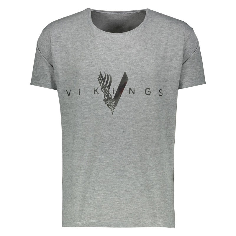 تی شرت ملانژ مردانه گالری واو طرح Vikings کد CT80217